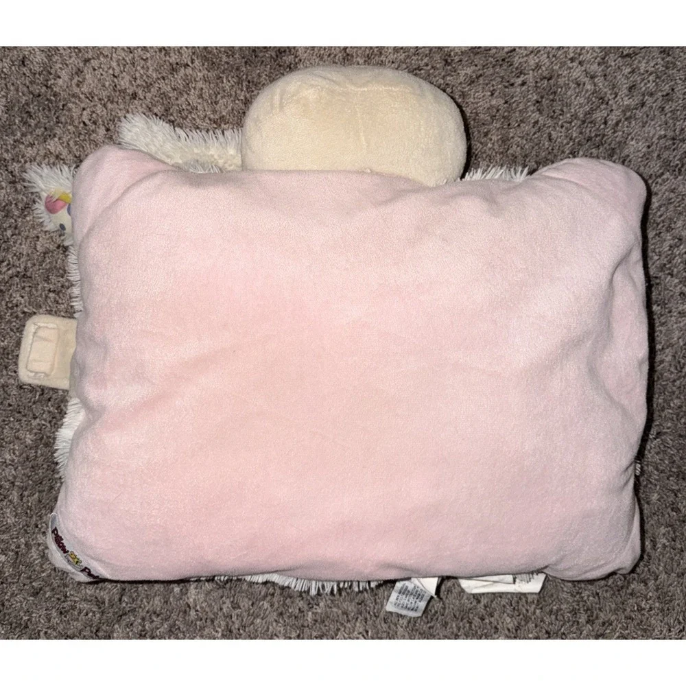Pillow Pets Bunny Rabbit Plush White Pink Spotted Ears Polka Dot Pink Bottom